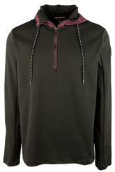 Men's Hooded Quarter Zip Pullover-BLK-XX-Large